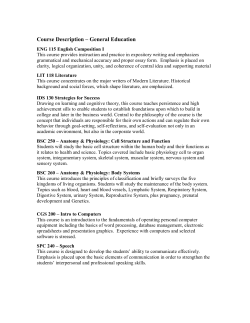 Course Description &ndash; General Education