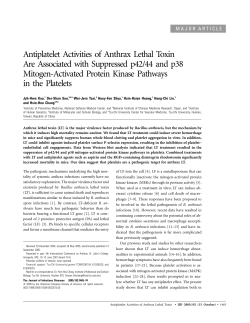 Antiplatelet Activities of Anthrax Lethal Toxin Are Associated with