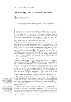On `Strategy Versus Statecraft in Crimea.`