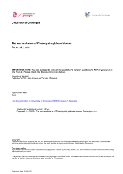 University of Groningen The wax and wane of Phaeocystis