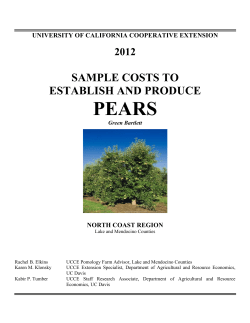 2012 Sample Costs to Establish and Produce Pears, Green Bartlett