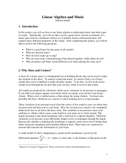 Linear Algebra and Music