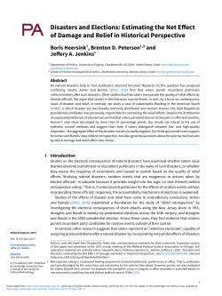 Disasters and Elections - Faculty Web Sites at the University of Virginia