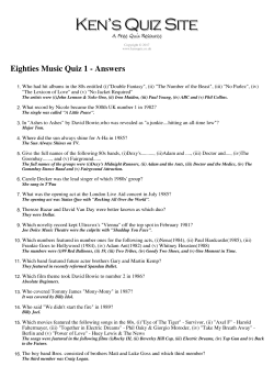 Eighties Music Quiz 1