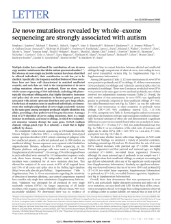De novo mutations revealed by whole