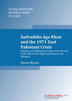 Sadruddin Aga Khan and the 1971 East Pakistani Crisis
