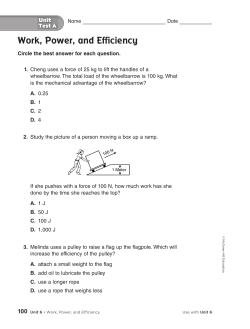 Work, Power, and Efficiency