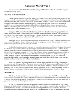 Background to World War I