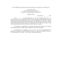 To be published in the Gazette of India, Extraordinary