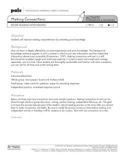 Making Connections - Super 6 Reading Strategies