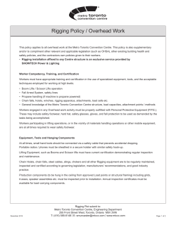 Rigging Policy / Overhead Work