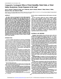 Comparative Carcinogenic Effects of Nickel