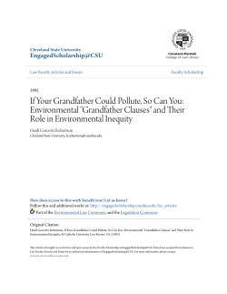 If Your Grandfather Could Pollute, So Can You: Environmental