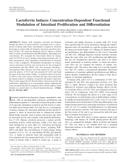 Lactoferrin Induces Concentration-Dependent Functional