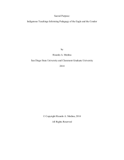 Sacred Purpose: Indigenous Teachings Informing Pedagogy of the