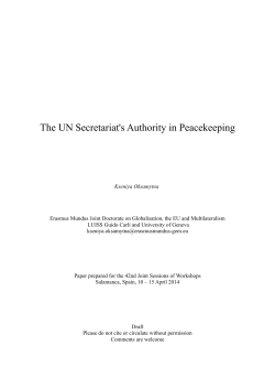The UN Secretariat`s Authority in Peacekeeping