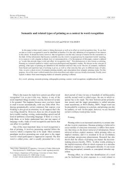 Semantic and related types of priming as a context in word recognition