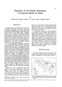 Glaciation of the Pioneer Mountains: A Proposed Model for Idaho by