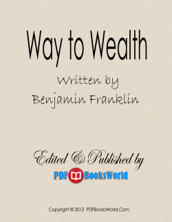 Way to Wealth, by Benjamin Franklin