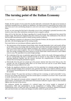The turning point of the Italian Economy