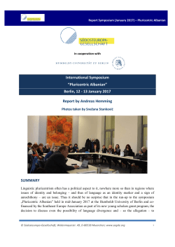 Pluricentric Albanian - S&uuml;dosteuropa