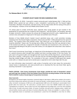 STUDENTS SELECT NAME FOR NEW SUMMERLIN PARK