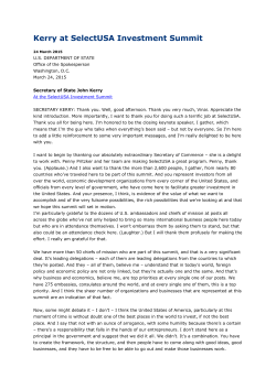 Kerry at SelectUSA Investment Summit - Swiss