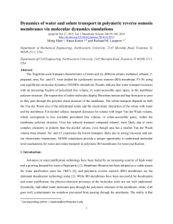 Dynamics of water and solute transport in