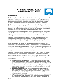 Criteria for marinas