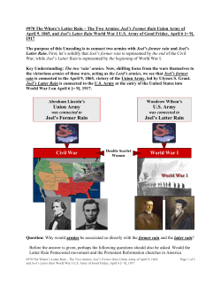 The Two Armies: Joel`s Former Rain Union Army of April 9, 1865