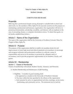 Preamble Article I - Name of the Organization Article II