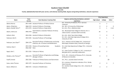 Southern State COLLEGE - Southern Arkansas University