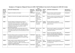 Summary of Temporary Disposal Classes in GDS 15