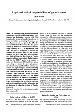 Legal and ethical responsibilities of gamete banks