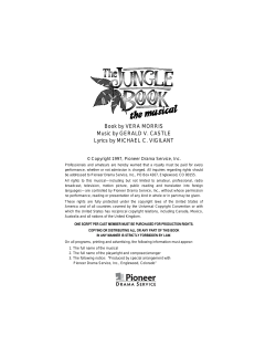 Book by VERA MORRIS Music by GERALD V