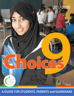 A GUIDE FOR STUDENTS, PARENTS and GUARDIANS