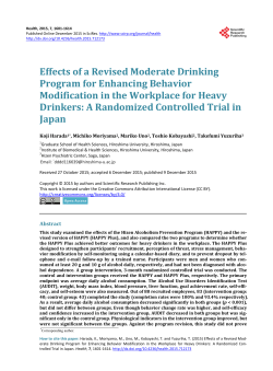 Effects of a Revised Moderate Drinking Program for Enhancing