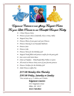 Edgemont Caterers is now offering Fairytale Parties For your Little