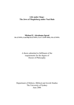 Life under Siege: The Jews of Magdeburg under Nazi Rule