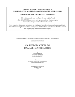 an introduction to braille mathematics