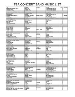 TBA CONCERT BAND MUSIC LIST