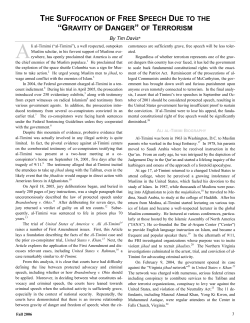 the suffocation of free speech due to the &ldquo;gravity of danger&rdquo; of terrorism