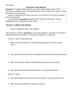 Constitution Study Questions - Lincoln