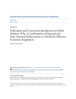 Federalism and Concurrent Jurisdiction in Global Markets: Why a