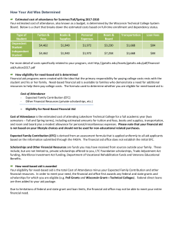 How Your Aid Was Determined - Lakeshore Technical College