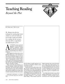 Teaching Reading: Beyond the Plot