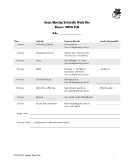 Scout Meeting Schedule: Week One Theme