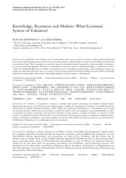 Knowledge, Resources and Markets: What Economic System of