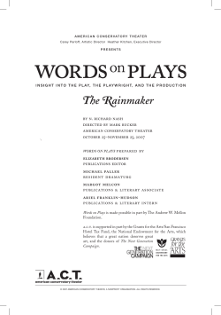 The Rainmaker Words on Plays (2007)