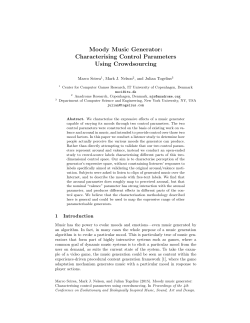 Moody Music Generator: Characterising Control Parameters Using